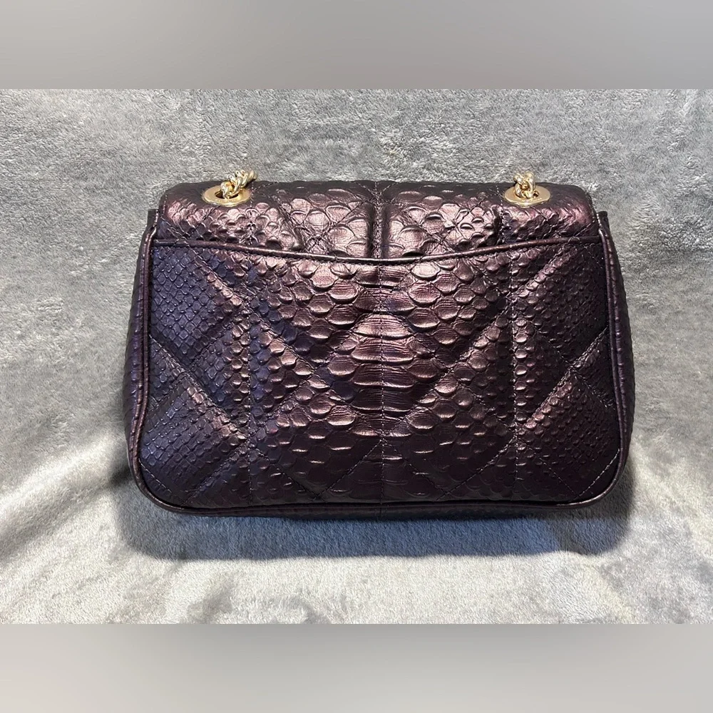 Coach Cassidy Oxblood Snake Embossed Diamond Quilted Leather Crossbody - Picture 6 of 16